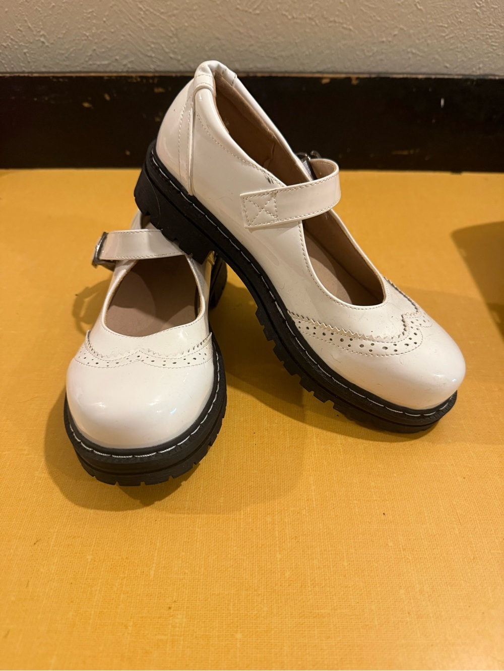 Dr. Martens White Mary Jane Chunky Sole Shoes